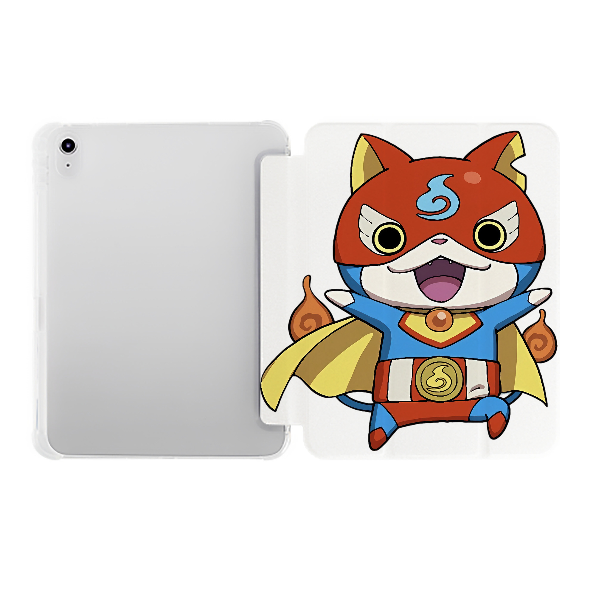 （画像用） 妖怪ウォッチ Yo-kai Watch IPad ケース ペン収納付き 三つ折りスタンド PUレザー×シリコン 対応機種9.5/10.5/10.9インチ